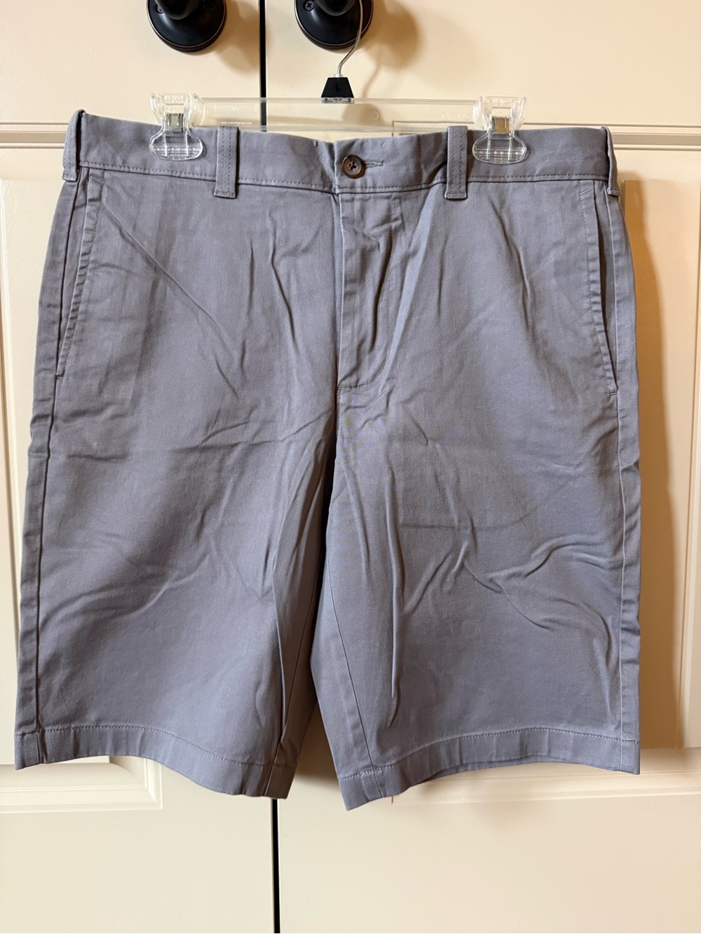 J. Crew Men's Light Gray Flat-Front Chino Shorts